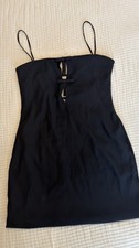 Zara Women's Black Mini Ribbon Bow Dress Size L