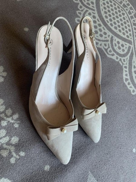 Women Peter Kaiser Heels Beige Suede 39 #C9ZL