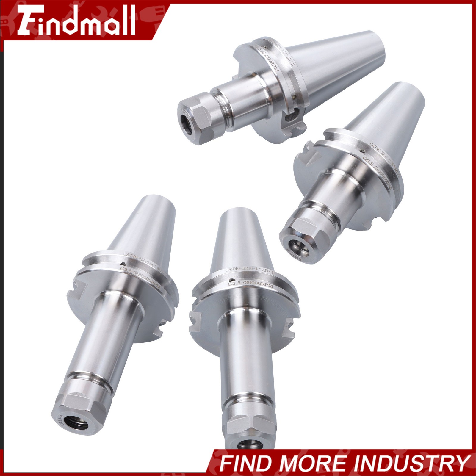 Findmall 4Pc CAT40 ER16 Tool Holder Set 2×2.76" 2×4" Balanced 20,000 RPM thumbnail 4