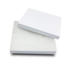 TheDisplayGuys - 25-Pack 65 Kraft Paper Jewelry Boxes w. Cotton Padding - Wh...