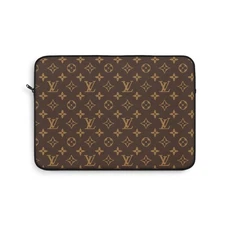 LV Monogram Pattern Laptop Sleeve | Luxury Logo Inspired