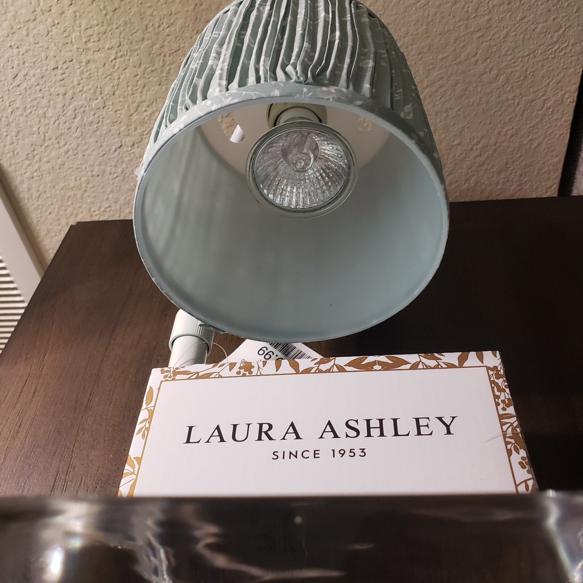 Laura Ashley Candle Warmer | Green Floral Pleated Lantern Style
