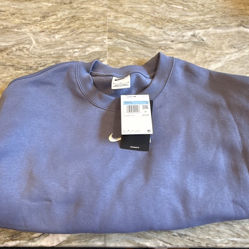 Nike Women’s Crewneck Pullover Sweatshirt Blue M Cotton Blend DQ5761-499