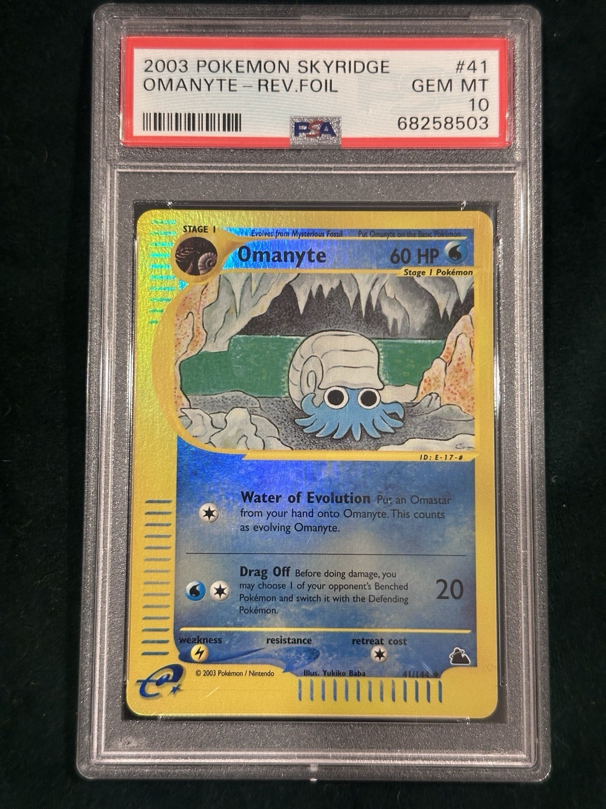 2003 Skyridge Omanyte 41 Reverse Foil PSA 10 Pop 14