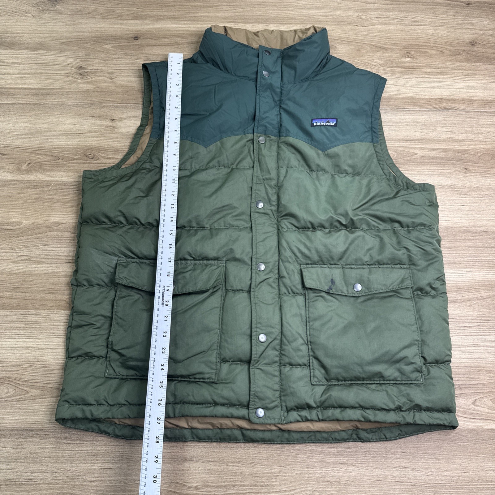 Patagonia Slingshot Down Puffer Vest Jacket Green Mens XL Rare thumbnail 5