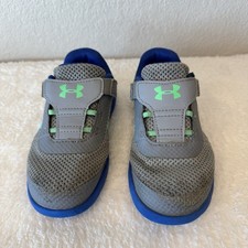 Boy's Under Armour Kids Shoes - Gray with Blue  Green Accents