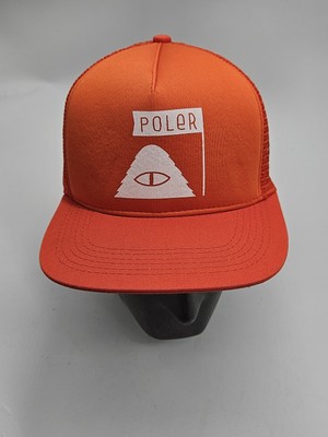Poler Summit Camp Vibes Trucker Snap Back Outdoor Orange NWT Hat Cap