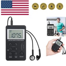 Personal AM/FM Pocket Radio Portable , Mini Digital Tuning Radio, with Rechar...