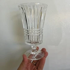 Vintage Fostoria Faceted Footed Ice Tea Glass #074 24% Lead Crystal Tiara 