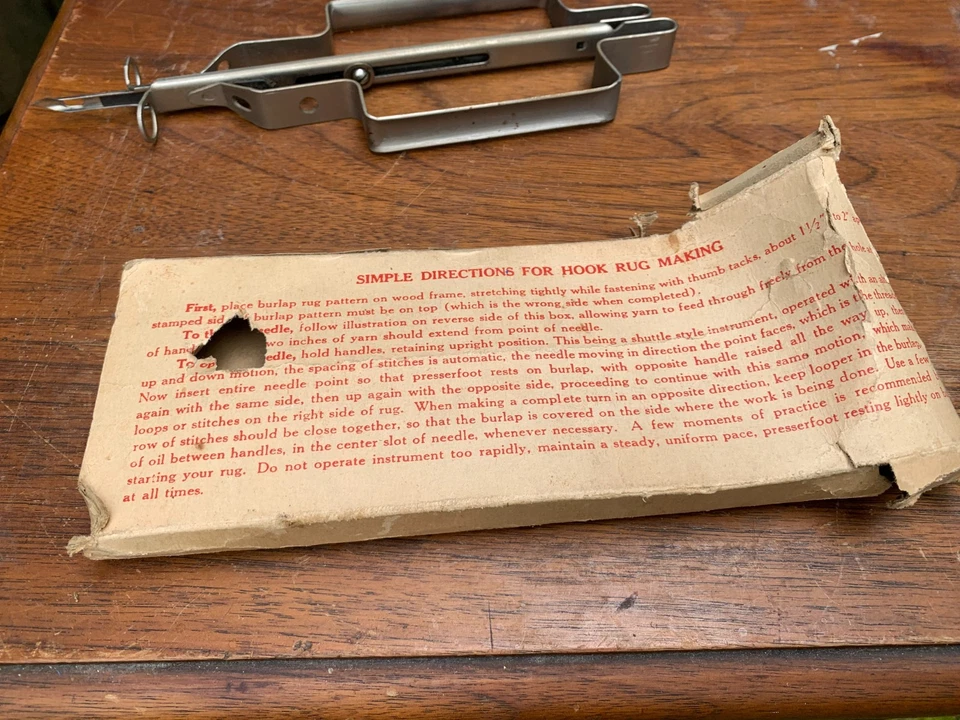 Wonderart No.3 SO EZ Automatic Hook Rug Needle Shuttle Vintage In Original Box - Image 3 of 4
