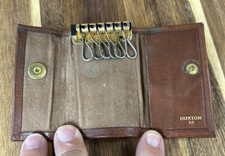 Vintage BUXTON 12 Key-Tainer Saddle Leather Cowhide Key Holder 1960's