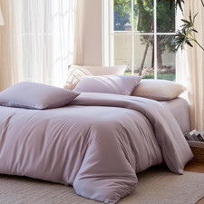 DOZ Bamboo Viscose Duvet Cover Set, Soft Cooling, Lavender, King/Cal King