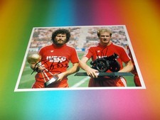 Karl-Heinz Rummenigge + Paul Breitner Bayern München  Autogramm auf  20x28 Foto