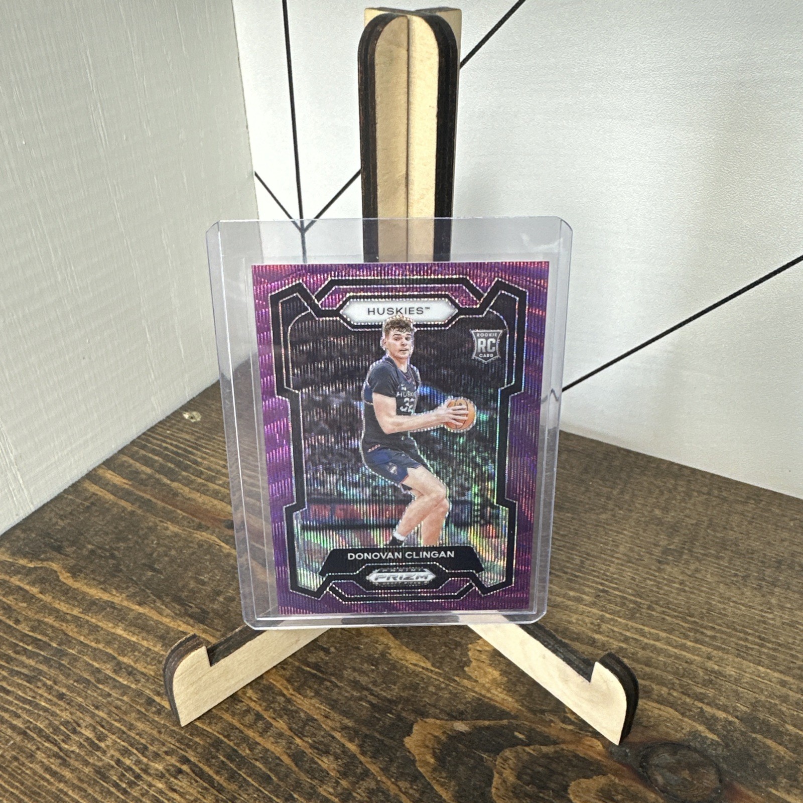 2024 Panini Prizm Draft Picks Donovan Clingan #95 Purple Wave Rookie Huskies