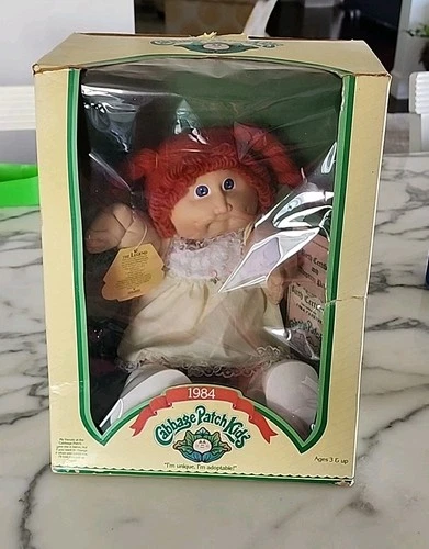 1984 Coleco Cabbage Patch Kids NIB Red Yarn Hair Certificate Lina Carline