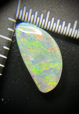 1.2TCW Australian Opal, Lightning Ridge Semi-Black. BRIGHT Broad Flash/ Fire