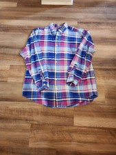 Polo Ralph Lauren Men's Plaid Button Down White Blue Pink Sz XLT PRE-OWNED