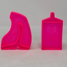 Vintage 1972 Mattel Tuff Stuff Plastic MILK STEAK Pretend Play Food Toys