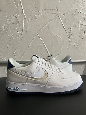 Nike AF1 Premium Canvas White Fossil Blue Void Men's Size 13