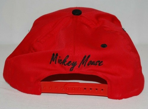 Red Mickey Mouse Disney Embroidered Baseball Hat Cap Adjustable Snapback - Picture 2 of 4