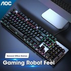 GK410 104 Keys LED Metal Panel Mechanical Keyboard RGB Light