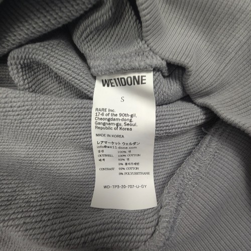 We11done Jumper Mens SMALL Grey Fleece Long Sleeve Welldone cotton hoodie Size S - Picture 4 of 11