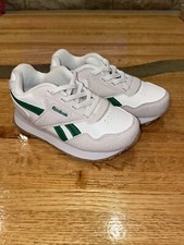 New Reebok Infant/Toddler Classic Leather Sneaker White, Green,brown