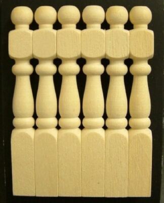 Melody Jane Puppenhaus 6 Naturholz Gedrehte Treppenspindel Miniatur 1:12 Skala