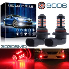 2pcs HB4 9006 Red 30-3030SMD High Power LED Projector Fog Driving Light Bulbs