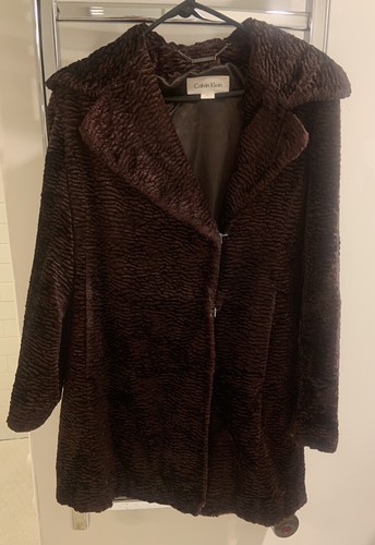 Vintage Calvin Klein Brown Faux Fur 