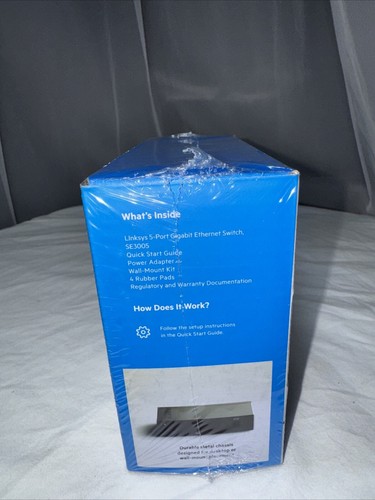 Linksys 5 Port Gigabit Ethernet Switch - Black/Blue SE3005 Sealed NIB - Picture 3 of 4