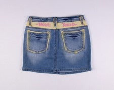 Vintage Revers Y2K 2000's "Don't Touch" Denim Blue Mini Skirt Size 38