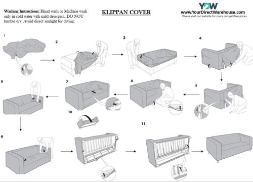 Zweisitzer Ikea KLIPPAN Sofa Qualität Schonbezug Ersatzbezug Grün Samt - Bild 7 von 7