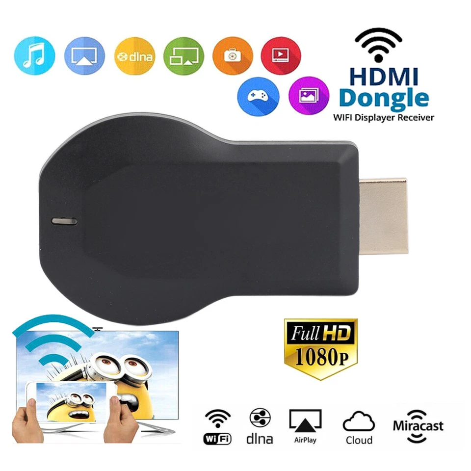 Reproductor multimedia HD 4K M4 Plus TV Cast Stick pantalla WIFI dongle transmisor Foto 3 de 4