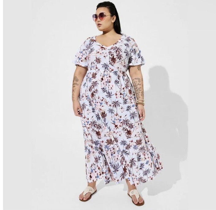 Torrid Maxi Cotton Slub Babydoll Beach Dress Size 0 | eBay