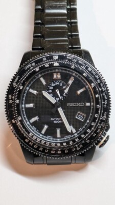 【不動品】 SEIKO Superior サイクロプス 4R37 黒盤 裏スケ Seiko Superior 4R37-00B0 SSA007J1 Date Stainless Steel Automatic