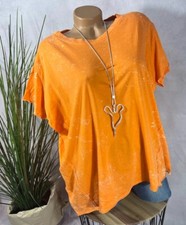 NEW Casual Oversized TShirt Top Italy Left Stitch Tie Dye ORANGE 38 40 42