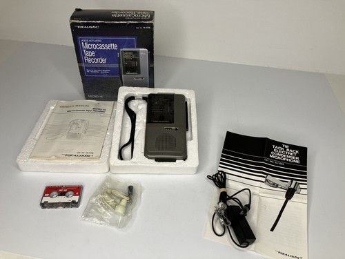 Realistic Microcassette Tape Recorder 14-1176 w/Bonus Condenser Microphone