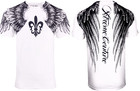 Xtreme Couture Affliction Men's T-Shirt AEROSMITH WHITE Wings Biker Tattoo MMA