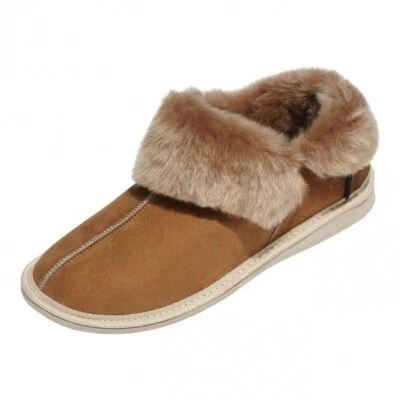 Hollert Herren Lammfell Hausschuhe KANADA COGNAC Merino Schaffell Fellschuhe  - Bild 1 von 4