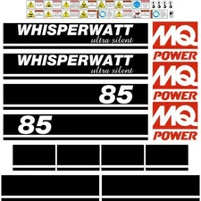 Multi Quip 85 Decals, Multiquip DCA85 Aftermarket Decals Stickers Whisperwatt 