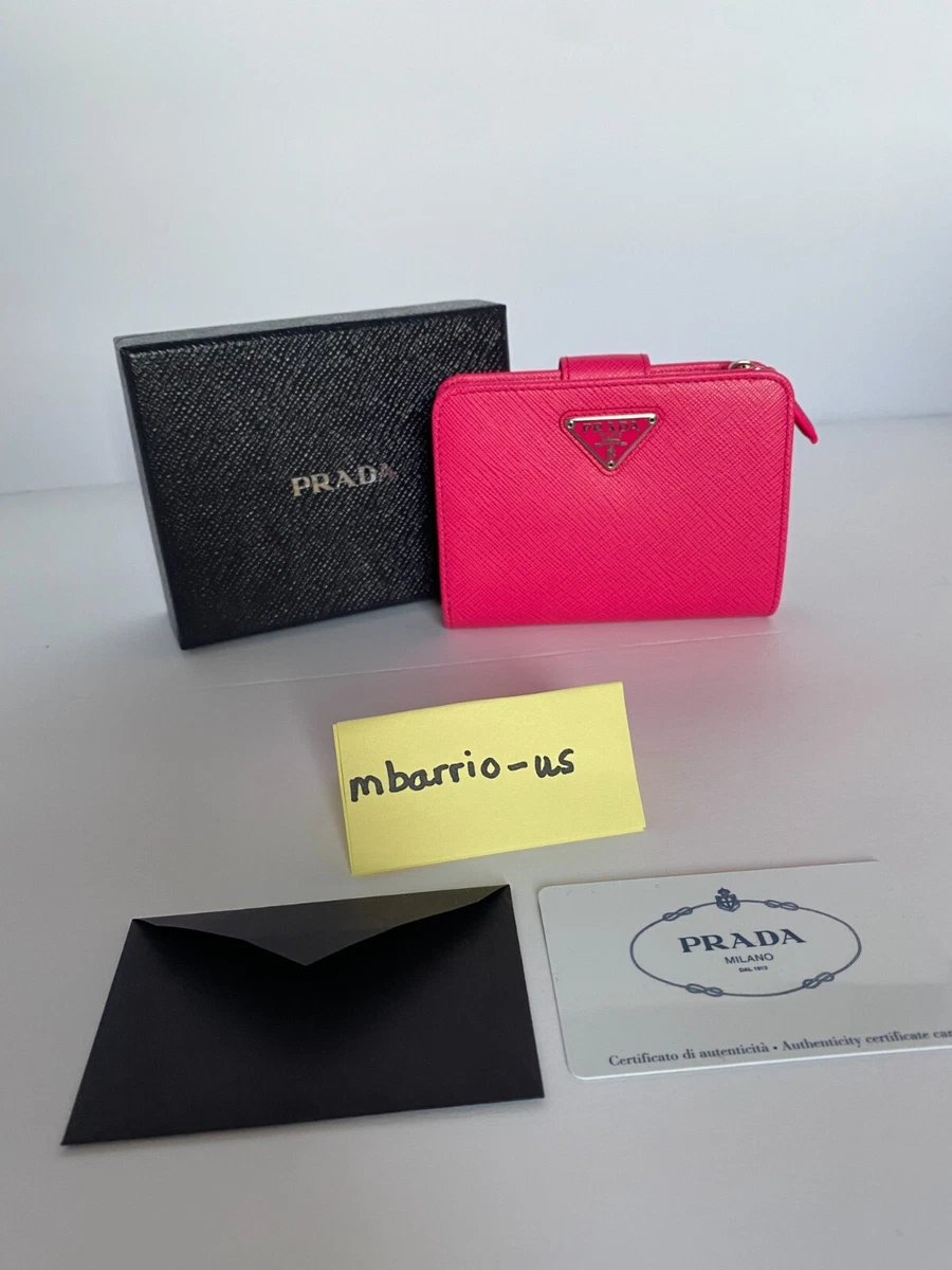 prada small saffiano leather wallet pink, RvceShops Revival