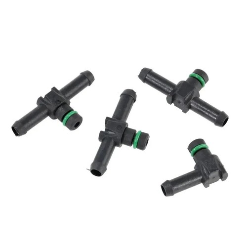 4 X DENSO INJECTOR RETURN LEAK OFF 3X T PIECE AND 1X L PIECE PIPE CONNECTOR - Picture 2 of 7