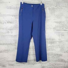 Zenergy By Chico's Outdoor Athleisure Travel Zip Pockets Blue Pants Sz 1/M/8
