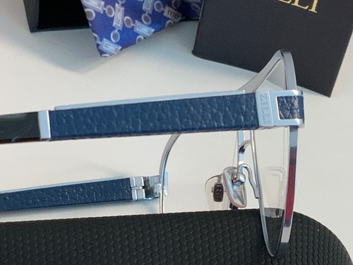 ZILLI GAFAS DE CUERO AZUL TITANIO PARA HOMBRE 60045 C03 HECHAS EN FRANCIA 63-12-145 NUEVAS - Imagen 10 de 18