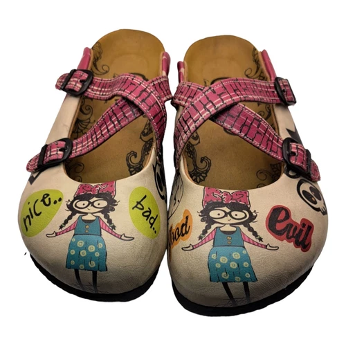 Calceo Mule Clogs Womens Sz 9.5 (40EU) Shoes Nice Girl Bad Evil Handmade Grunge