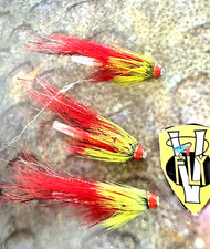 3 V Fly Ultimate Red Devil Flamethrower Copper Salmon Tube Flies & Hooks