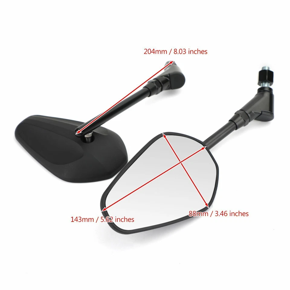 NEW LEFT/RIGHT MOTORCYCLE CRUISER CHOPPER REARVIEW SIDE MIRRORS M10 10MM BLACK Foto 3 de 4