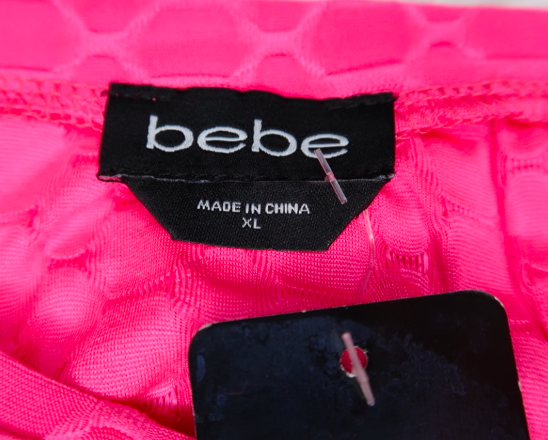 Bebe Women's Honey Comb Racer Back Logo Top Pink Size XL New With