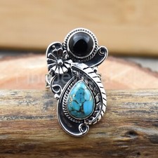 Blue Copper Turquoise Ring, 925 Sterling Silver Ring Handmade Ring, Women's Ring